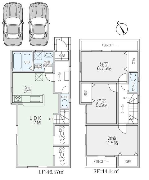 大阪狭山市西山台1丁目1号棟　全2区画新築一戸建