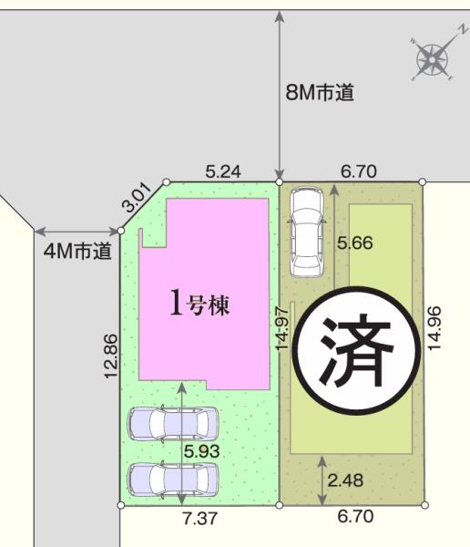 川越市かすみ野１丁目24－1期　新築分譲住宅　全2棟