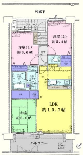 コンフォート若葉ポルカ３階部分