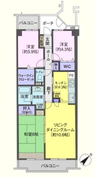 コスモ若葉ナチュール・2階