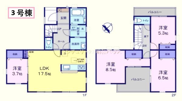 鶴ヶ島市下新田第３　新築分譲住宅　全3棟