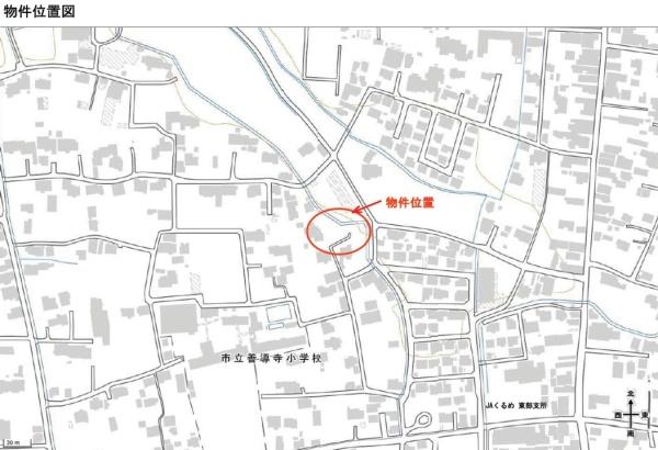 久留米市善導寺町与田の土地(現地案内図)