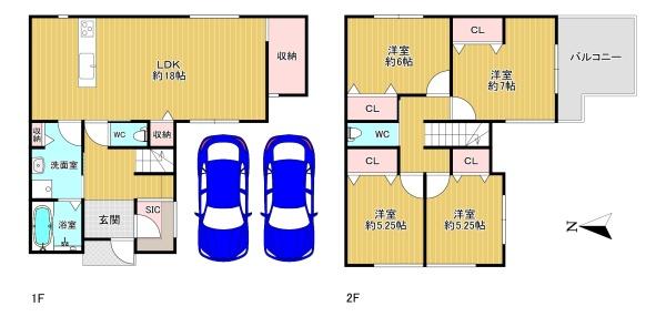東大阪市下小阪1丁目の土地(プラン例(間取図))