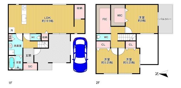 東大阪市下小阪1丁目の土地(プラン例(間取図))