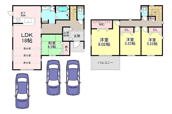 香芝市五位堂5丁目　3号棟　新築戸建