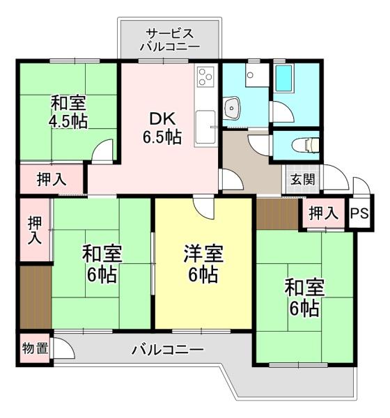 関屋あしびハイツ　6号棟