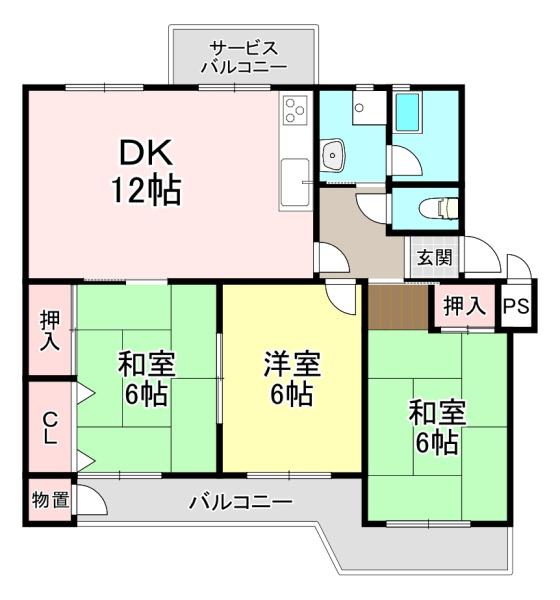 関屋あしびハイツ　6号棟