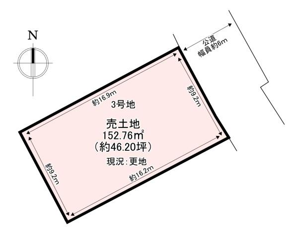 北葛城郡上牧町ささゆり台　売土地　3号地
