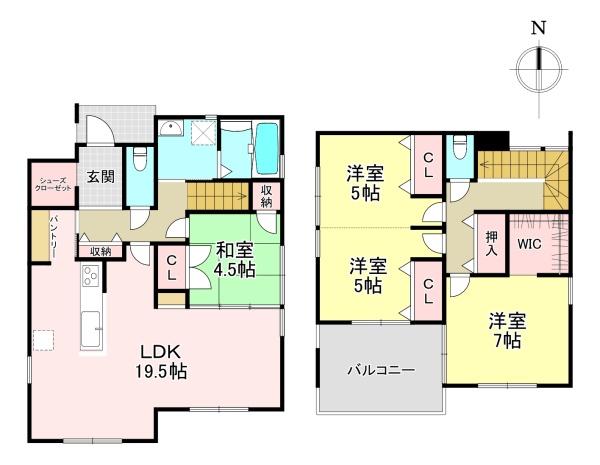 香芝市別所 新築戸建 2号棟(間取り)