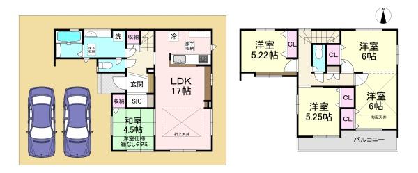 川西町結崎 4号棟 新築戸建(間取り)