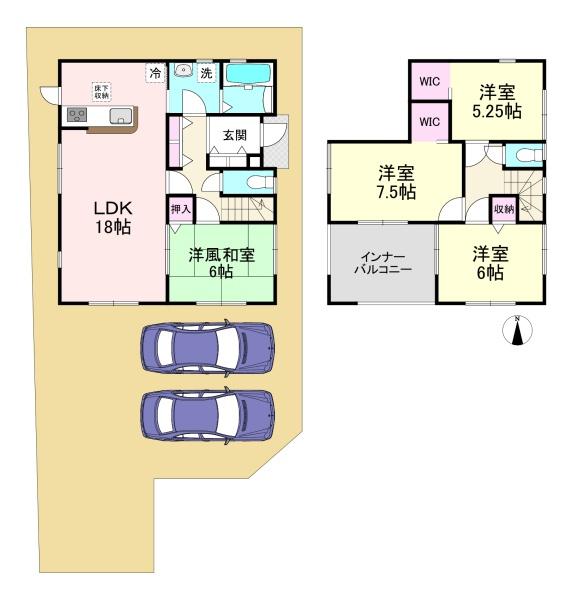 田原本町三笠第4 1号棟 新築戸建(間取り)