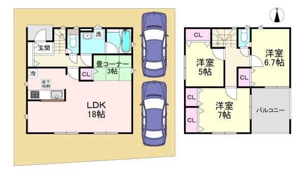 川西町結崎第18　2号棟　新築戸建