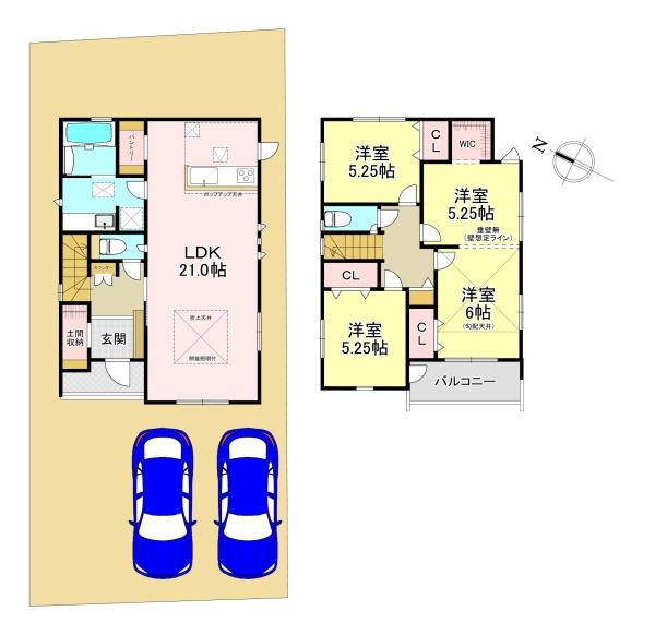 香芝市平野　新築戸建　1号棟