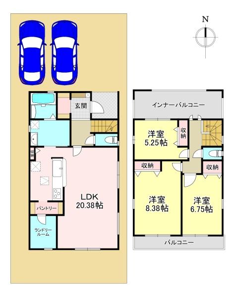 北葛城郡河合町高塚台1丁目 3期 新築戸建 2号棟