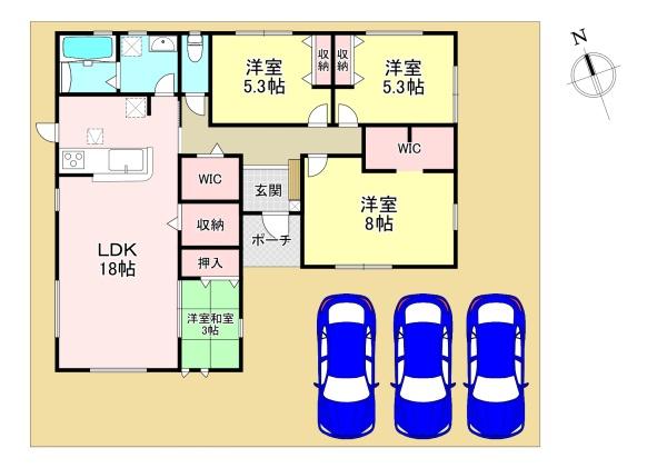 北葛城郡広陵町大字大野6期　新築戸建　3号棟