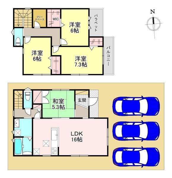 葛城市第6疋田　新築戸建　2号棟