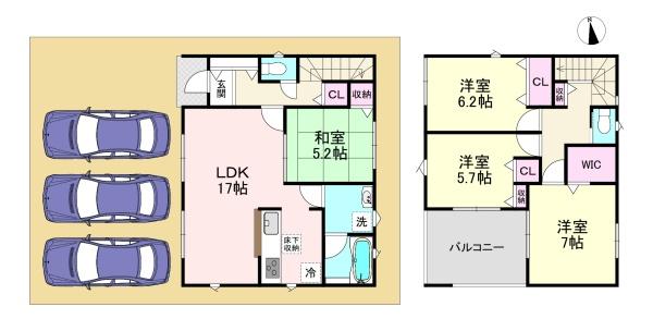 桜井市安倍木材団地2丁目第3　1号棟　新築戸建