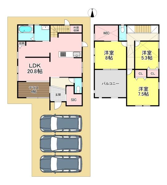 葛城市北花内　中古戸建