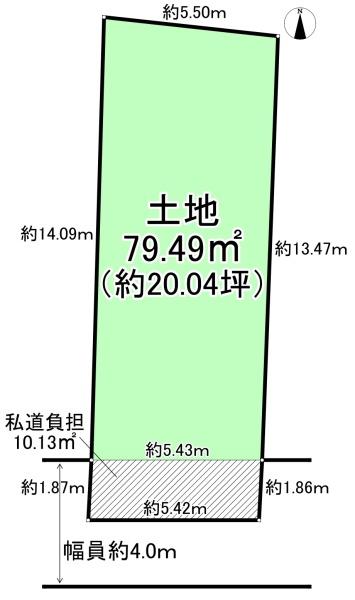 松原市岡４丁目の土地