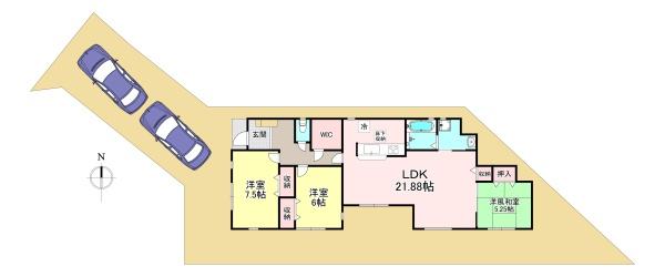 香芝市五位堂5丁目　平屋建て　4号棟