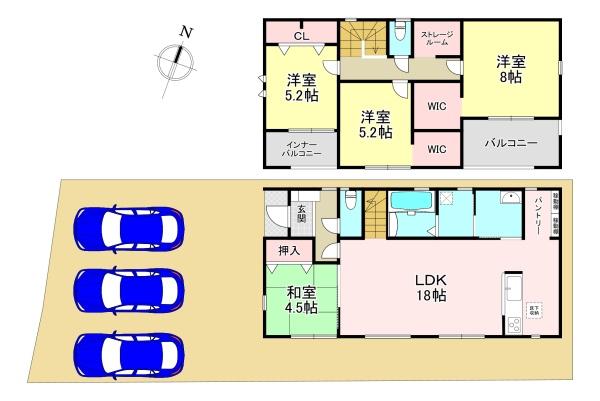 生駒郡斑鳩町龍田3丁目2期　新築戸建　1号棟