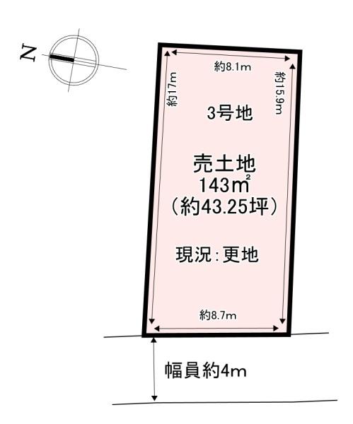 北葛城郡河合町池部1丁目　売土地　3号地