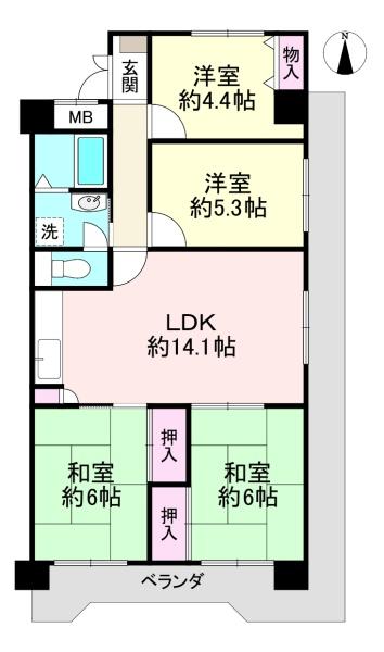 グリーンコーポ橿原(間取り)