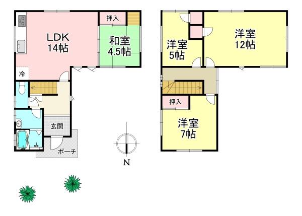 香芝市穴虫の中古一戸建て(間取り)