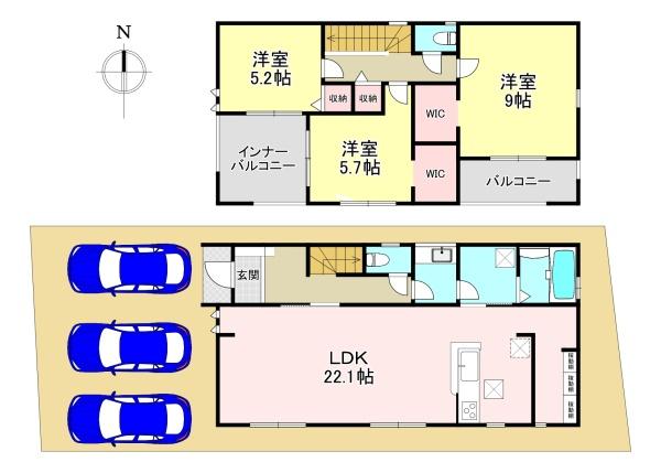 香芝市平野　新築戸建　2号棟