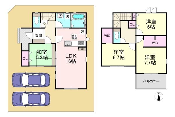 橿原市菖蒲町2丁目　1号棟　新築戸建