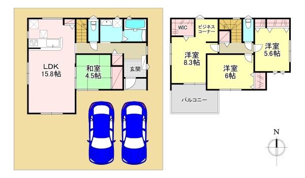 生駒郡第4斑鳩町目安北1丁目　新築戸建　2号棟