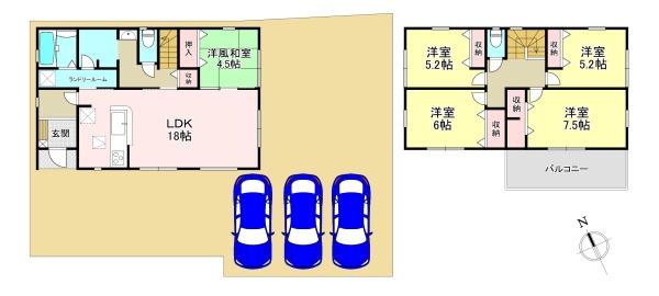 北葛城郡広陵町大字大野6期　新築戸建　1号棟