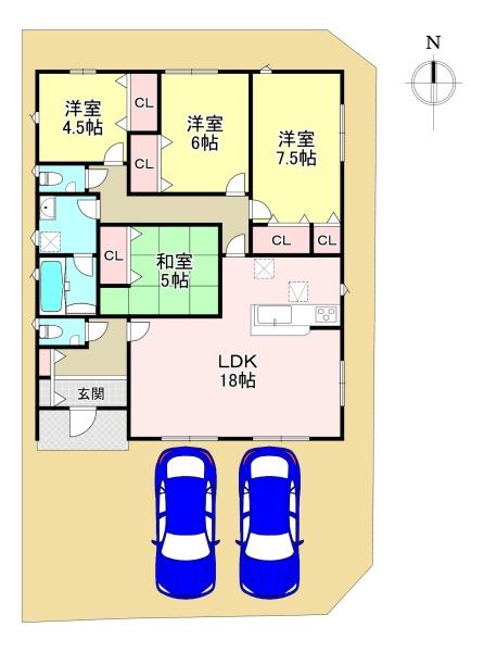 北葛城郡広陵町百済　新築戸建　1号棟