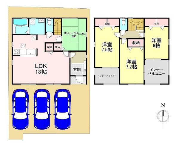 北葛城郡上牧町大字中筋出作　新築戸建　1号棟