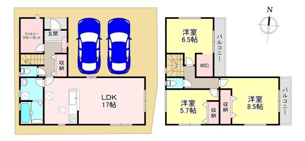 生駒郡斑鳩町服部1丁目　新築戸建　1号棟