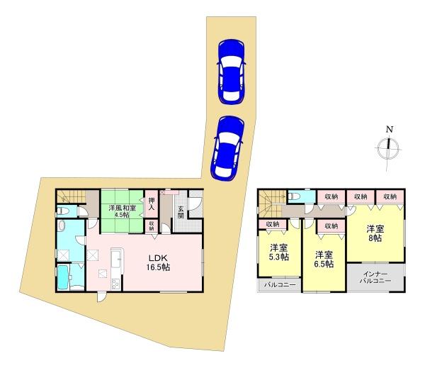 生駒郡斑鳩町服部1丁目　新築戸建　2号棟