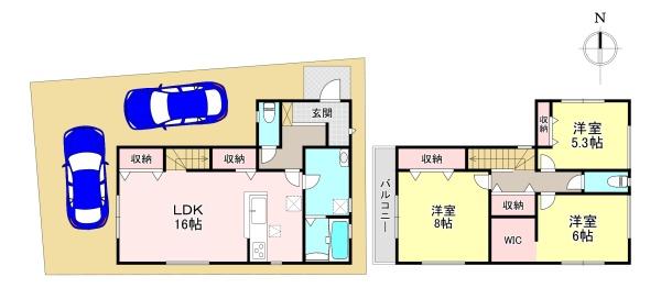 生駒郡斑鳩町服部1丁目　新築戸建　3号棟