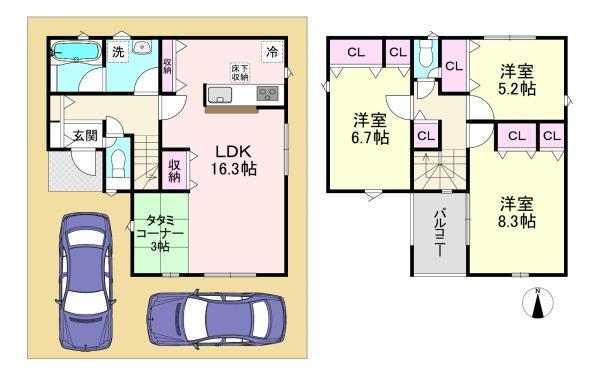 橿原市川西町第3 1号棟 新築戸建