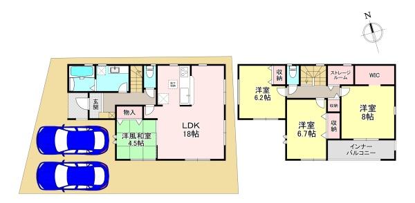 生駒郡斑鳩町龍田西4丁目　5期　新築戸建　1号棟