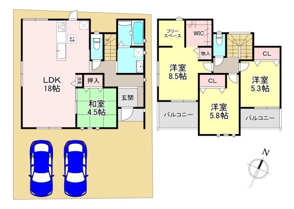 生駒郡三郷町勢野東2丁目　新築戸建　1号棟