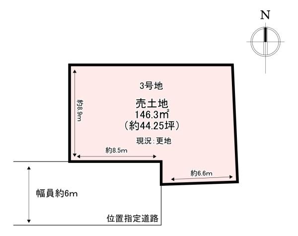 生駒郡斑鳩町龍田西2丁目　売土地　3号地