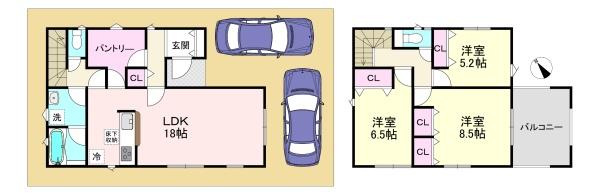 香芝市穴虫 第8 新築戸建 1号棟