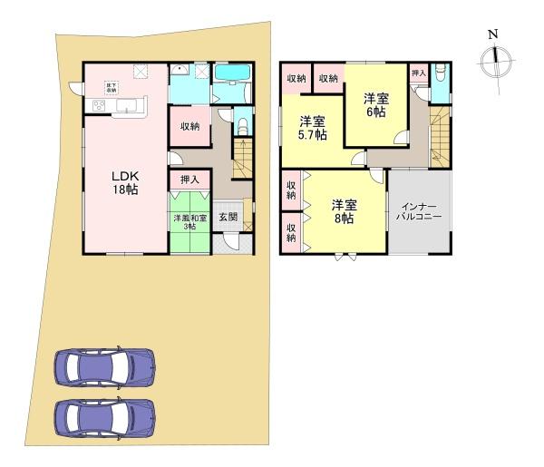 生駒郡斑鳩町法隆寺2丁目　新築戸建　2号棟
