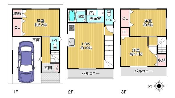 大阪市平野区長吉六反４丁目(新築戸建）