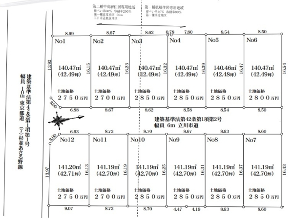 立川市西砂町6丁目　宅地分譲Ｎｏ.5