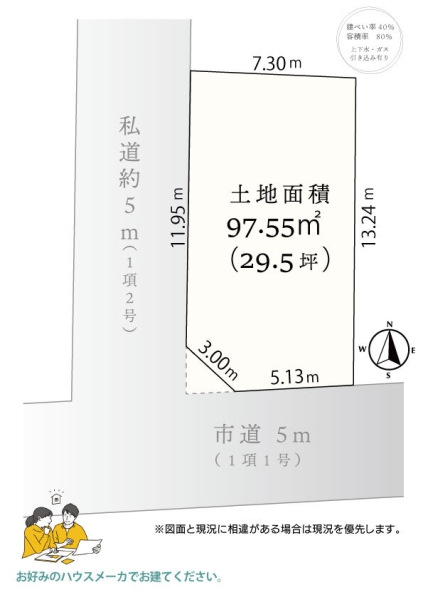 東大和市中央２丁目の土地