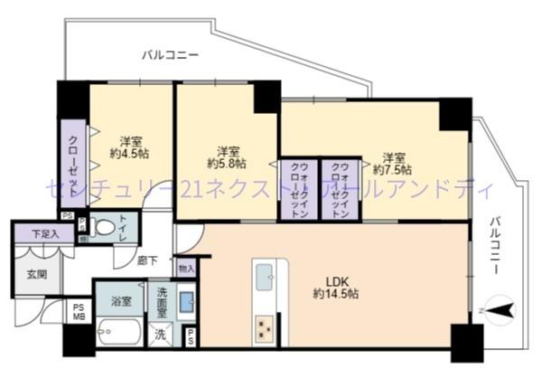 ハイネスあみだ池公園(間取り)