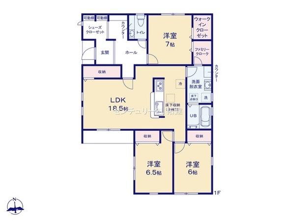 木更津市八幡台6丁目新築住宅・3号棟(間取り)