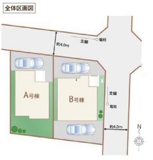 小平市花小金井5丁目の新築一戸建(全体区画図)