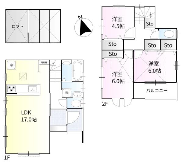 西東京市向台町6丁目の新築一戸建(間取り)